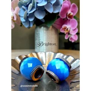 BRIGHTON Faceted Blue And Silver Slider Charms, SET OF 2!